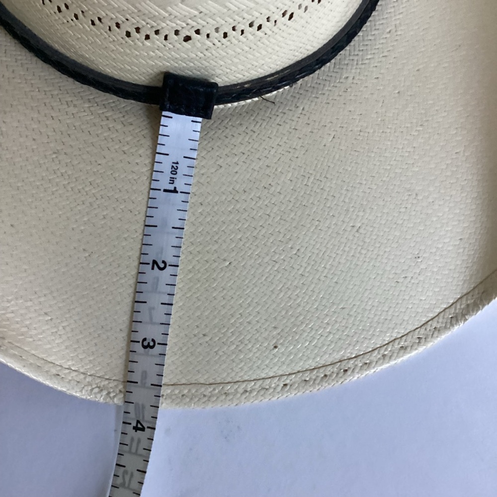 Larry Mahan 10X Straw Cowboy Hat Ivory Vented Crown Milano Hat Co Size 7 1/8 - Picture 15 of 16